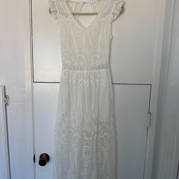 For Love and  Lemons bridal shower or wedding dress, white lace, bridal gown, S - Picture 13 of 13